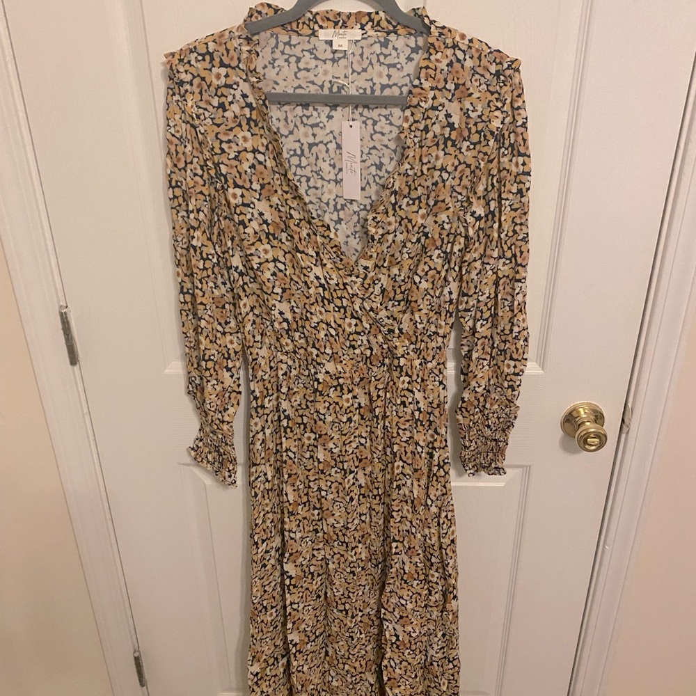 Monte Floral ruffle detail maxi dress